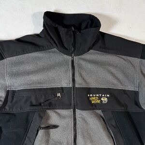 Mountain Hardwear Fleece Jacket Men's Large Full Zip Outdoor Gear Gray